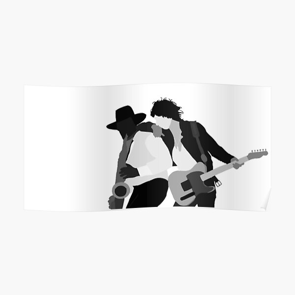 Bruce Springsteen and Clarence Clemons Born to Run Photo Drawing Poster RB1608 product Offical bruce springsteen Merch