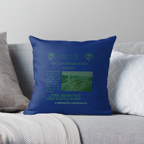 Bruce Springsteen Downbound Train Vintage Newspaper Lyric Design Throw Pillow RB1608 product Offical bruce springsteen Merch